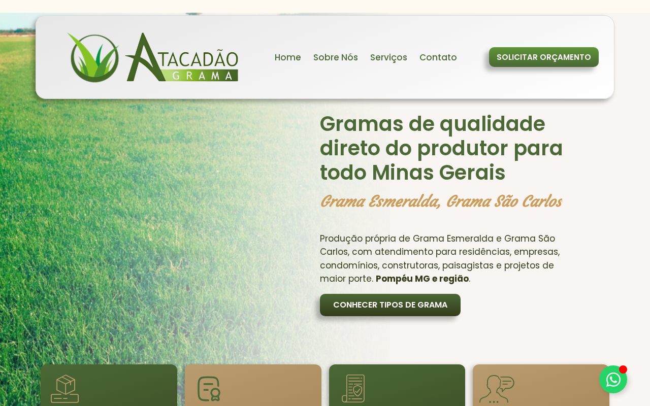 Print do site Atacadão da Grama. atacadaodagrama.com.br