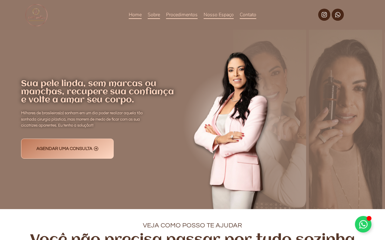 Print do site Carol Santos Camuflagem. carolsantoscamuflagem.com.br