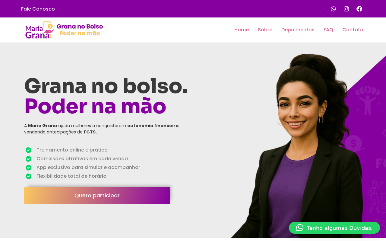 Print do site Maria Grana Oficial. mariagranaoficial.com.br