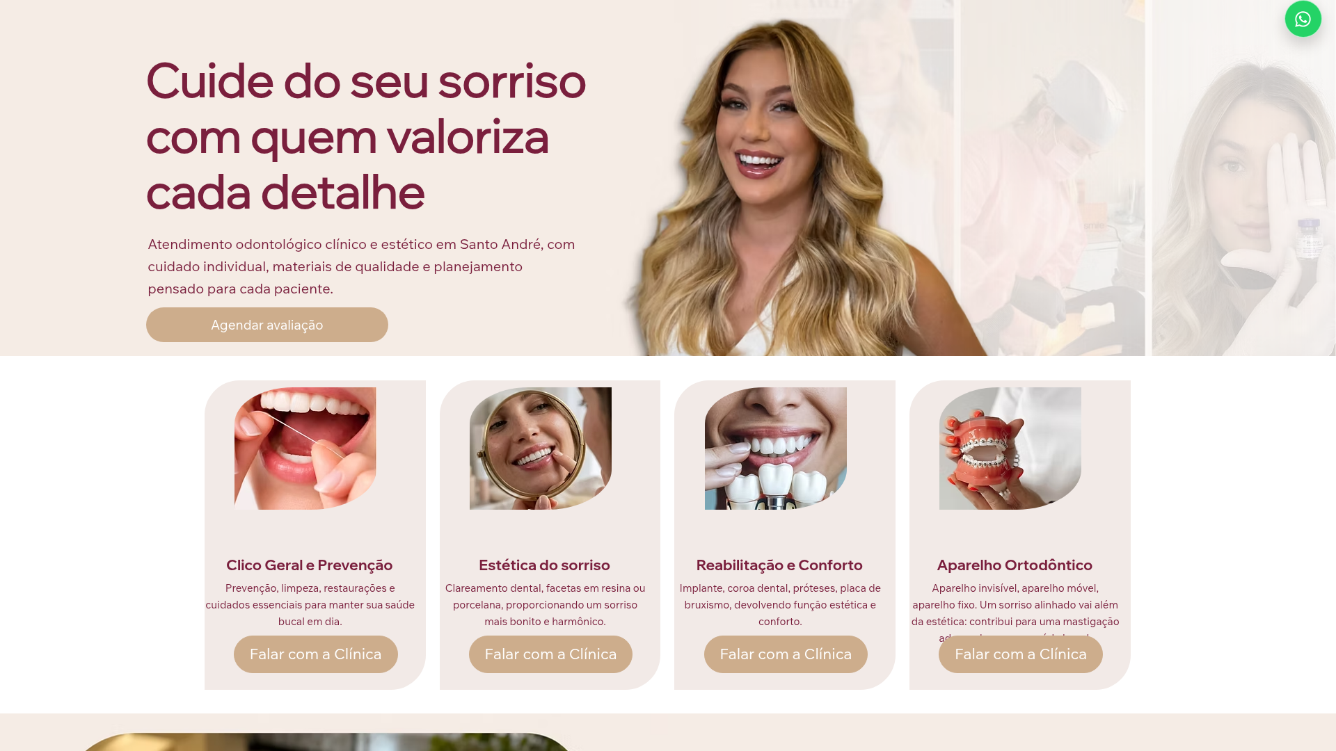 Print do site Roberta Lopes Odontologia. robertalopesodonto.com.br